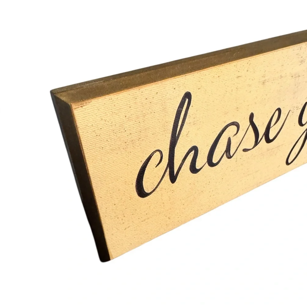 🔵 3/ $15 - Chase Your Dreams Wall or Shelf Decor - Cream and Bronze